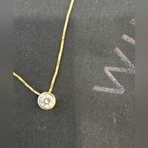 Isabella M 14K Gold Plated Sterling Silver Cubic Zirconia Pendant 16 +2